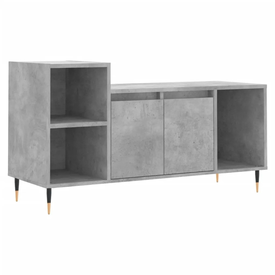 vidaXL TV-Schrank in Betongrau aus Holzwerkstoff und Metall, B/T/H: 100 x 35 x 55 cm - Bild 2