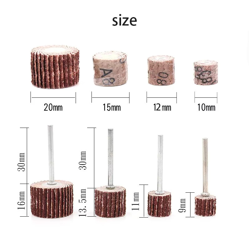 VIBRATITE 11-teiliges Lamellenschleifscheiben-Set mit 3 mm Schaft für Dremel-Rotationswerkzeuge zur Rostentfernung - Bild 2