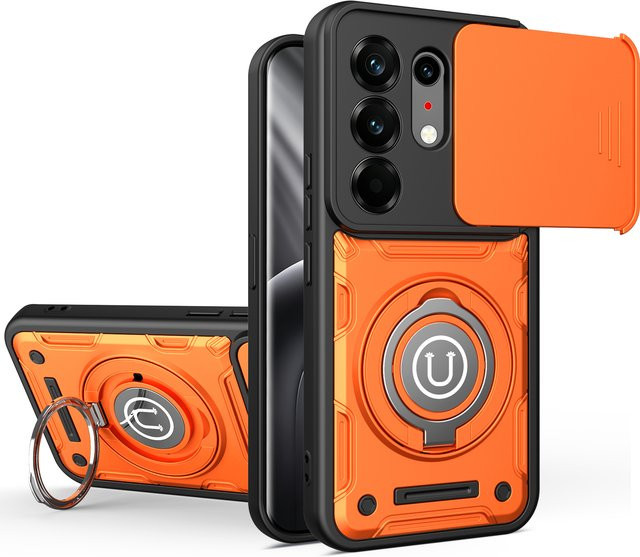 Magnetische Panzerhülle für Tecno Camon 50 und Tecno Camon 50 Pro Ultra mit Ringhalter und MagSafe Unterstützung in Purple oder Orange - Bild 1