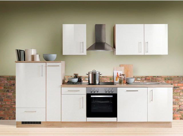 MENKE Küchenblock Premium in Weiss glanz mit Geschirrspüler, B/T/H: 310 x 60 x 85 cm - Bild 1