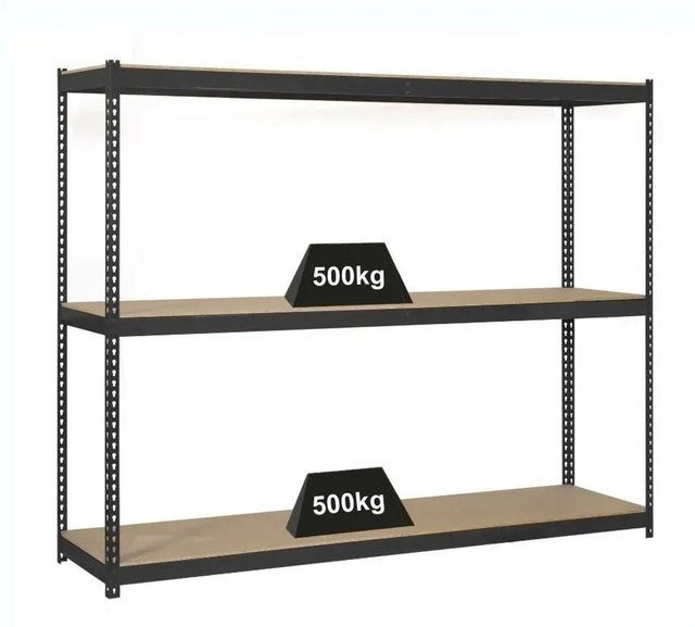 PROREGAL Schwerlastregal Wood Beast Anthrazit mit 3 Ebenen, H x B x T: 200 x 210 x 45 cm - Bild 1