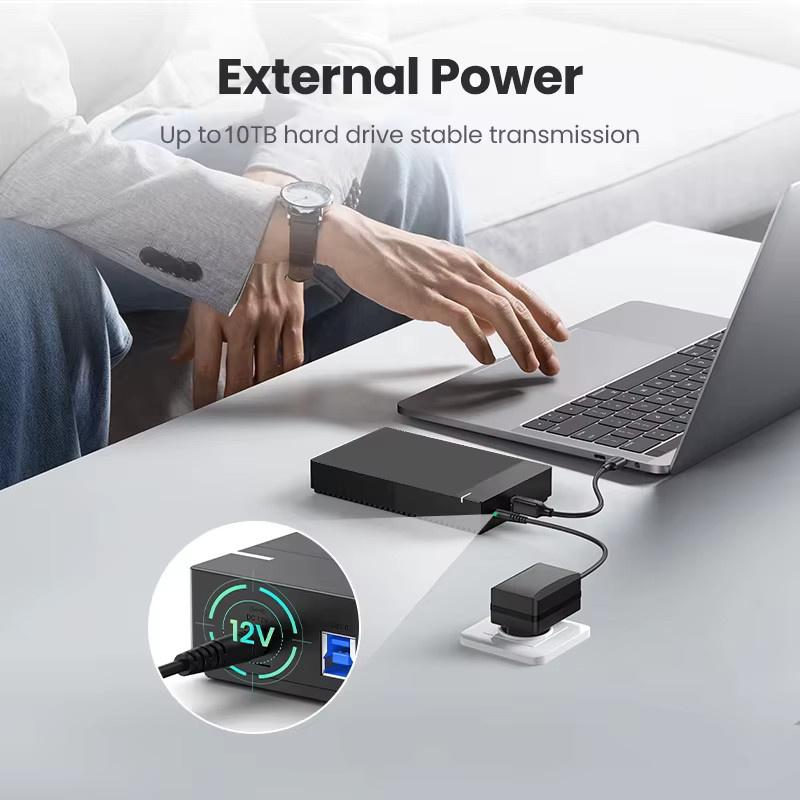 KEBIDU USB 3.0 SATA 3,5 Zoll HDD-Gehäuse, externes Festplattengehäuse für PC, Laptop und TV, Schwarz - Bild 4