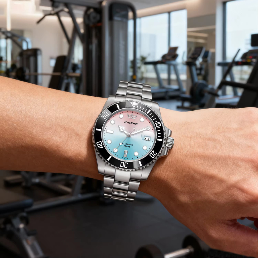 X-GEAR Taucheruhr, Automatik, Edelstahl, Blau, Herren - Bild 2