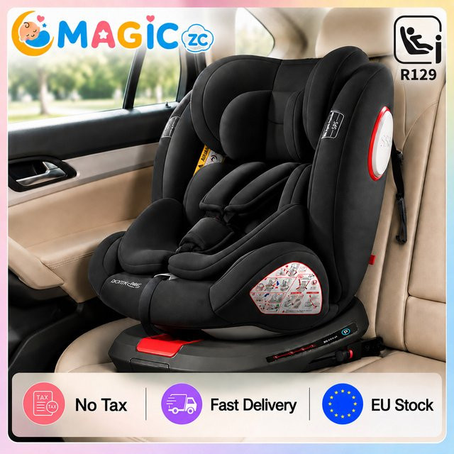 Prokoke R129 Kindersitz mit ISOFIX und 360 Grad Drehbarkeit, Schwarz, für Körpergröße 40-150 cm - Bild 1