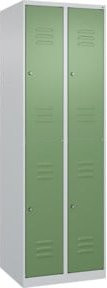 C+P Doppelstock-Spind Classic PLUS mit 2 Abteilen, Stahlkonstruktion, Resedagrün, H x B x T: 185 x 60 x 50 cm - Bild 1