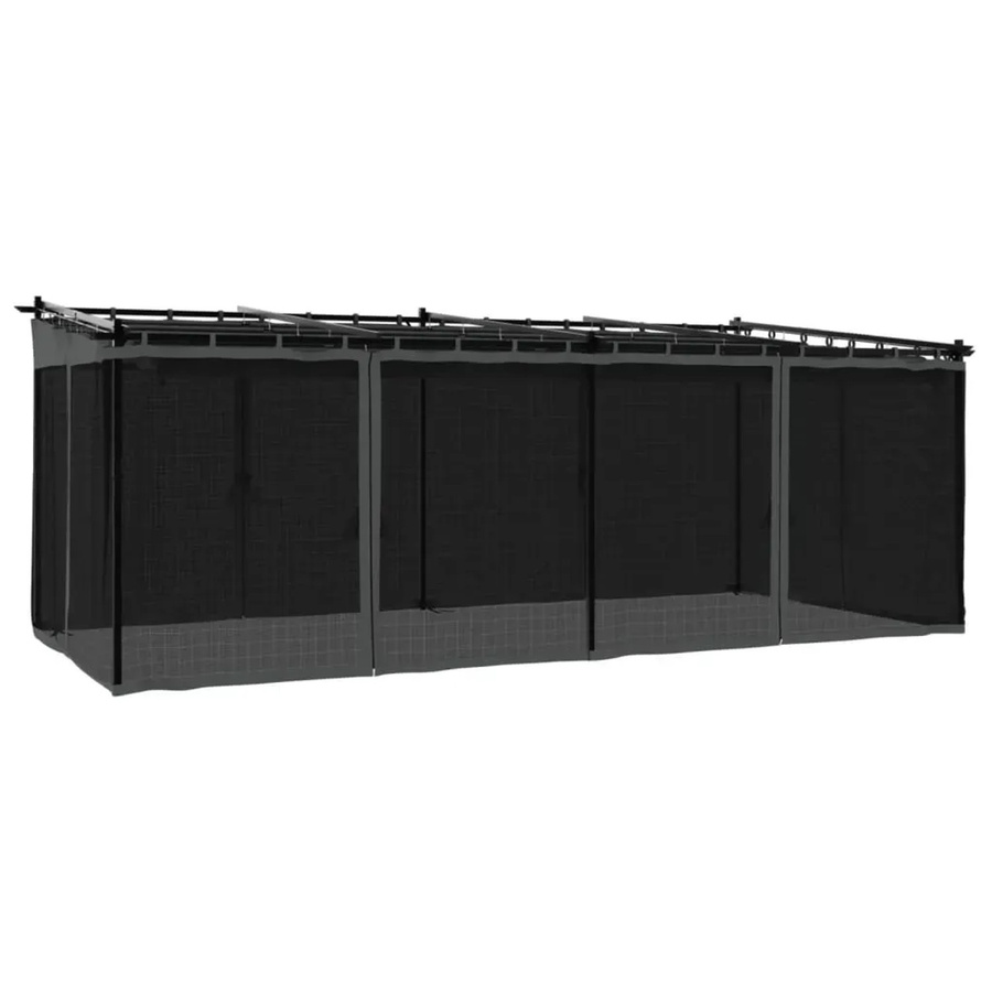 vidaXL Pavillon mit Netzwänden in Anthrazit aus Stahl und Polyester B/T: 600 x 300 cm, Höhe: 230 cm - Bild 2