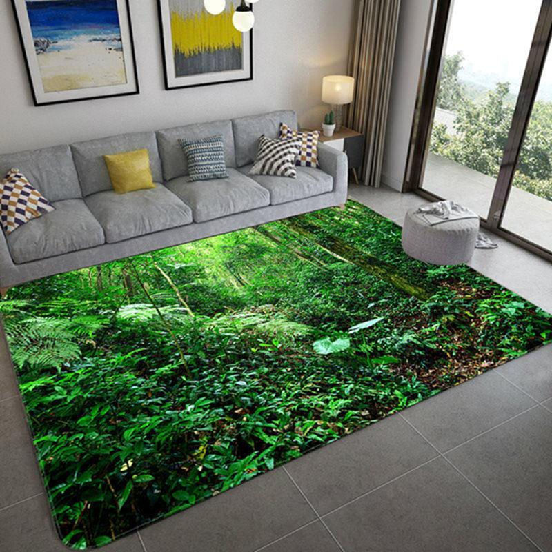 Karpetti 3D Naturlandschaft Teppich mit grünem Wald und Wasserfall, rutschfest, grau/mehrfarbig, B: 60 cm, T: 40 cm - Bild 3