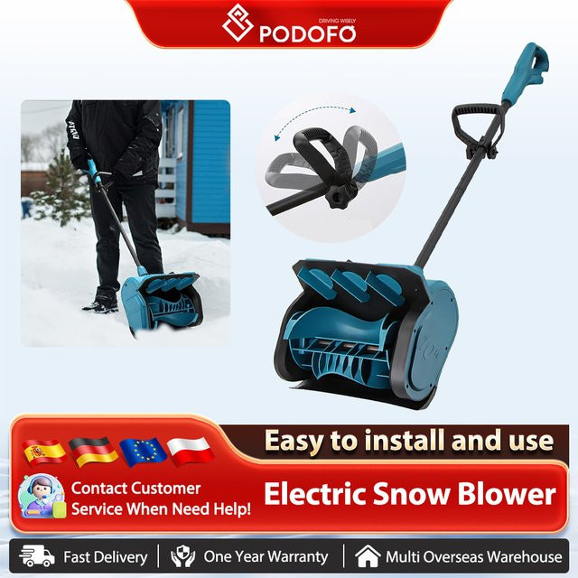 Podofo kabellose elektrische Schneekehrmaschine 600 W in Blau - Bild 1
