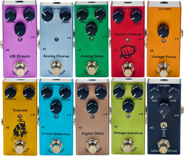 Miwayer Mini-E-Gitarren-Effektpedal mit Overdrive, Distortion, Chorus, Vintage Phase, Digital Delay und Tremolo - Bild 1