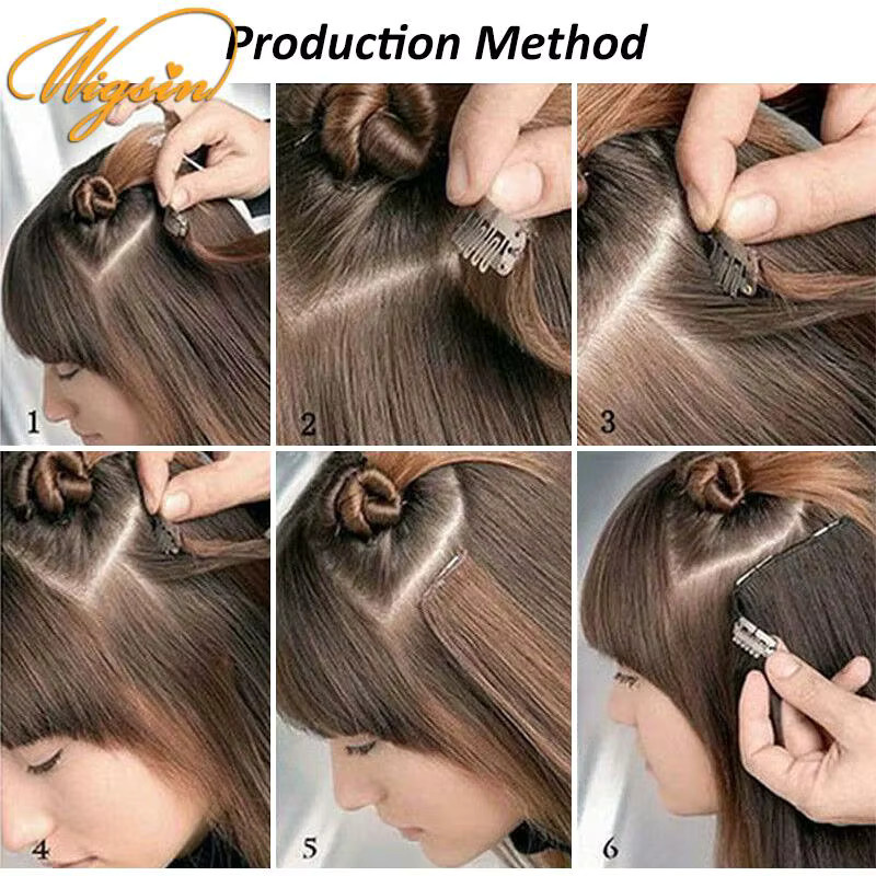 WIGSIN Haarverlängerung Synthetisch, 24 Zoll, Glatt, 6 Teile, Damen - Bild 4