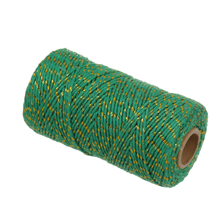 Zweifarbige Baumwollschnur mit goldenem Faden für DIY und Geschenkverpackungen, 100 Yards, 2 mm - Bild 3