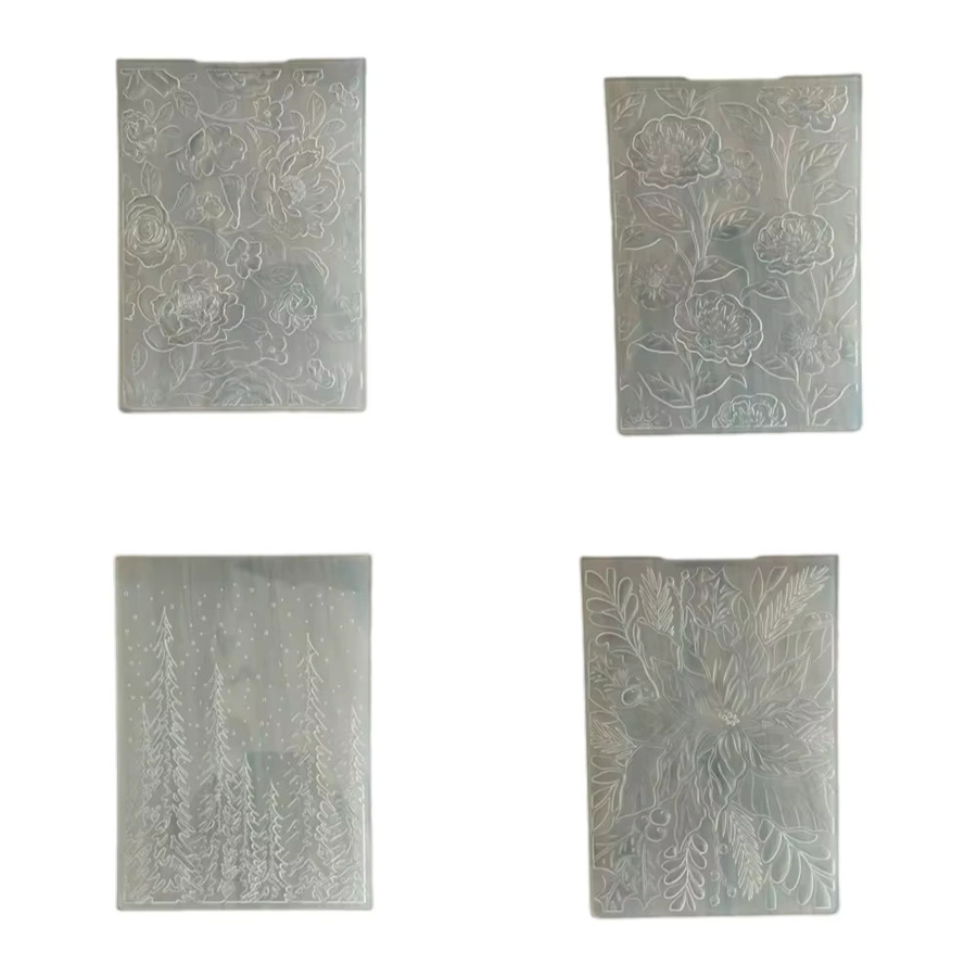 Retro Floral 2D/3D Prägeordner aus transparentem Kunststoff für Scrapbooking und Kartenherstellung - Bild 2