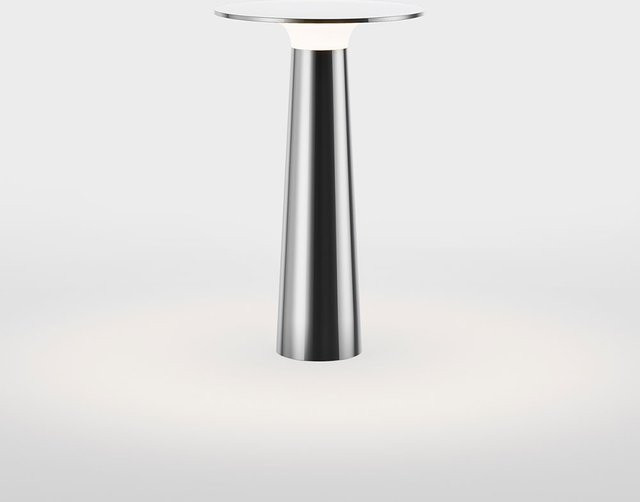 Lix LED-Tischleuchte IP44 in Chrom mit Akku und Steckernetzteil, dimmbar - Bild 1