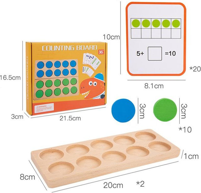 Fashnics Montessori Zehn-Rahmen Mathe-Spielzeug, Frühpädagogisches Lehrmittel - Bild 1
