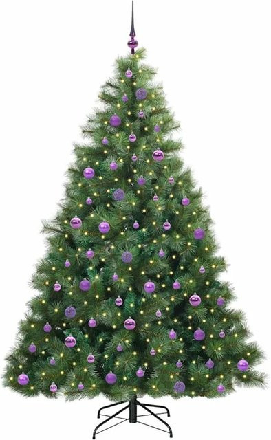 vidaXL Künstlicher Weihnachtsbaum mit 300 LEDs in Grün, Höhe: 210 cm, aus PE und PVC - Bild 1