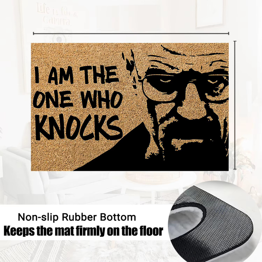 Rutschfeste Fußmatte I Am the One Who Knocks in Braun mit Grafikdesign für Eingangsbereich, Küche oder Badezimmer - Bild 3