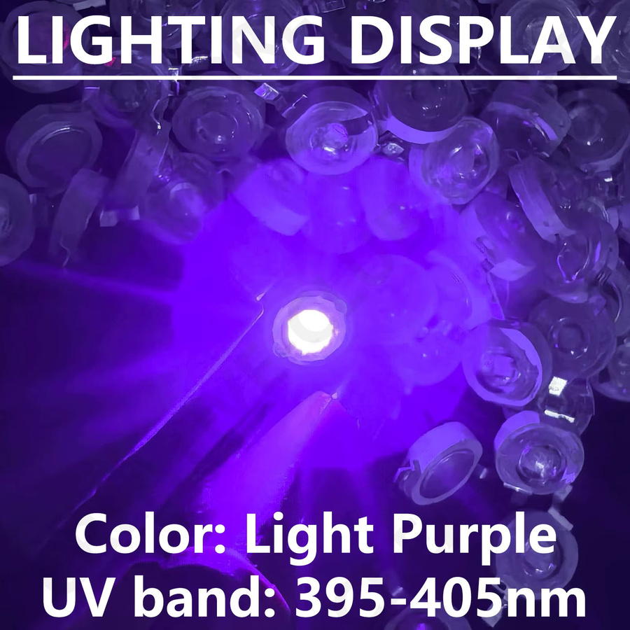 DT&ZM High Power 3W UV LED Violett Ultraviolett 395nm-405nm mit Kupfer Halterung - Bild 3