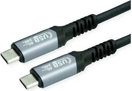 VALUE USB4 Gen3x2 Kabel C-C mit 40Gbit/s und 240W in Schwarz, Länge: 0,5 m - Bild 1
