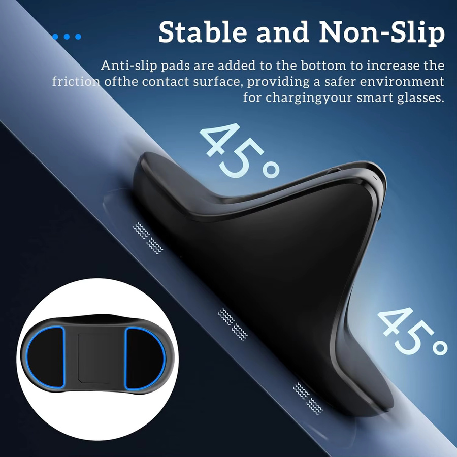 SZKOSTON Mini-Ladestation für RayBan Meta Smart AI-Brille Wayfarer Headliner Skyler in Schwarz mit USB-C-Kabel - Bild 3