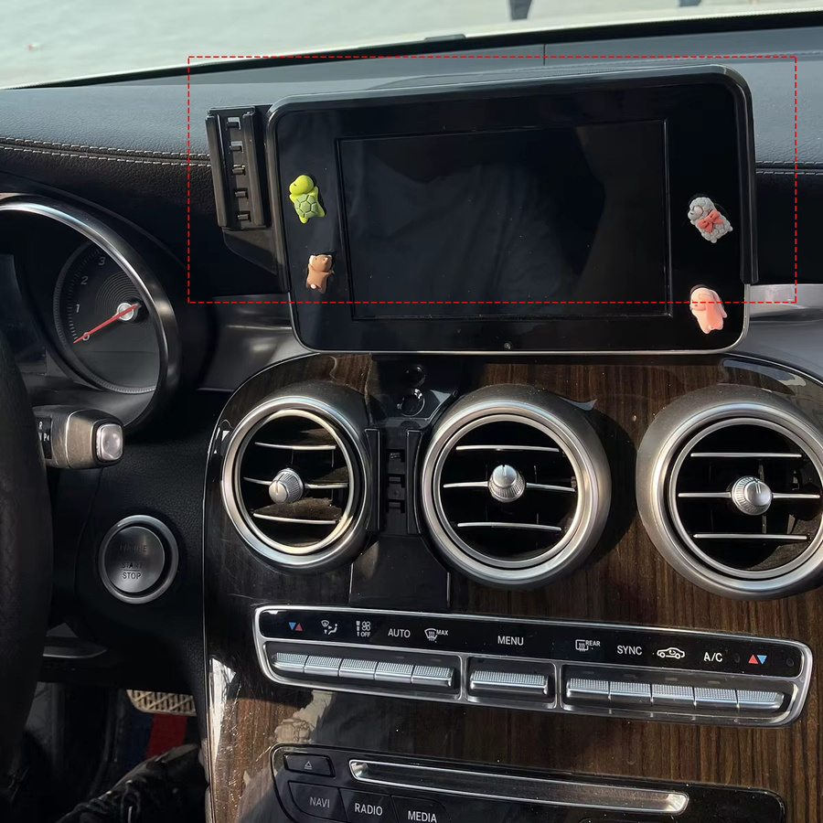 Magnetischer Autotelefon-Bildschirmhalter für Mercedes Benz C-Klasse W205 in Schwarz mit kabellosem MagSafe-Laden - Bild 3
