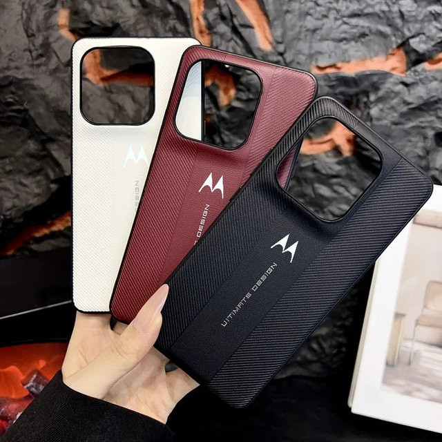 Business Premium PU-Lederhülle für Motorola Moto Edge 70 Ultra in Schwarz, stoßfeste Schutzhülle mit Bumper - Bild 1