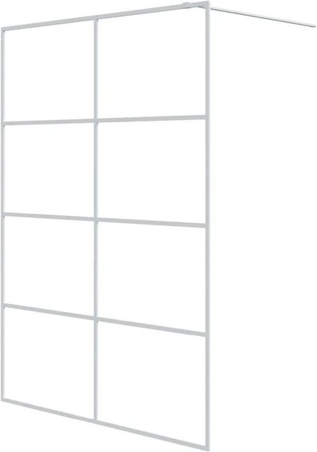 vidaXL Duschwand für begehbare Dusche aus ESG-Klarglas in Weiß, Breite: 140 cm, Höhe: 195 cm - Bild 1