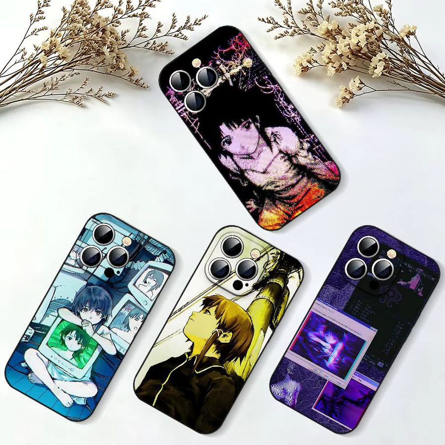 Schwarze stoßfeste Handyhülle Serial Experiments Lain für Apple iPhone 11 bis iPhone 17 Pro Max Plus Mini - Bild 2