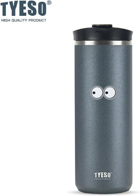 Tyeso French Press Vakuum-Thermoskanne aus Edelstahl mit Kaltbrüh-Funktion und Teesieb, Silber/Grau, 750 ml - Bild 1