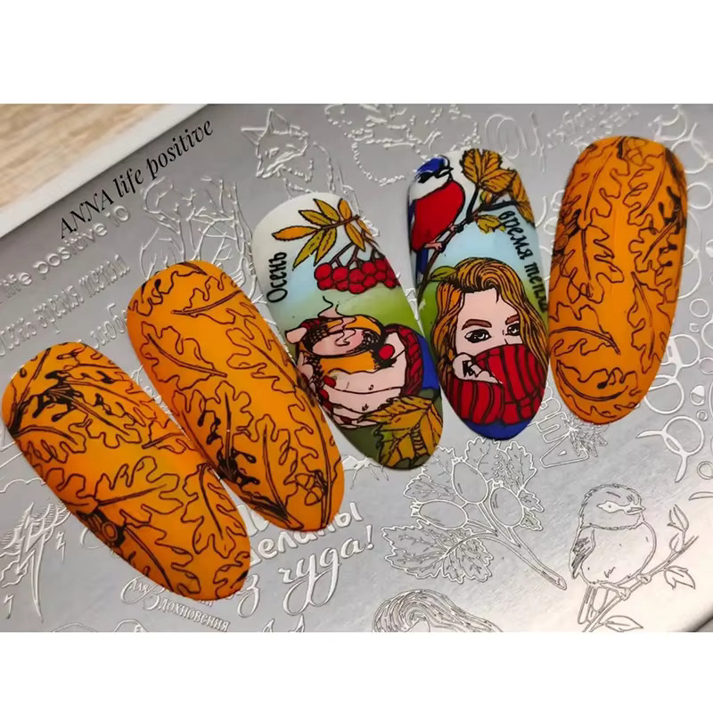 XMQ Nail Art Stamping Plates Mädchen und Blumen - Bild 1