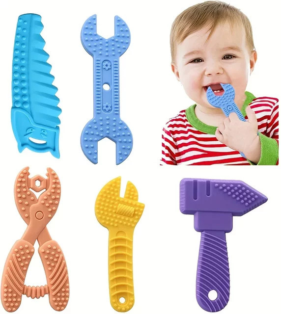 DHDH Baby Zahnen Spielzeug Silikon Werkzeug 0-12 Monate Bunt / Mehrfarbig - Bild 1