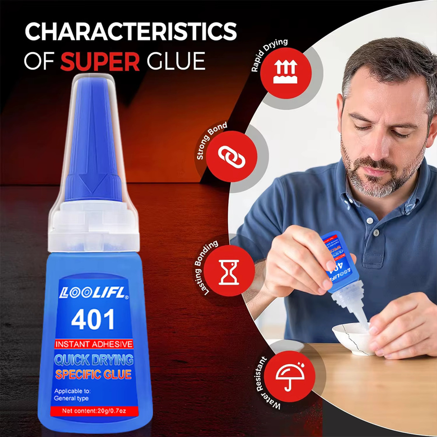 Loolifl 401 Instant Super Glue Universal Sekundenkleber für Harz, Keramik, Metall und Glas - Bild 4