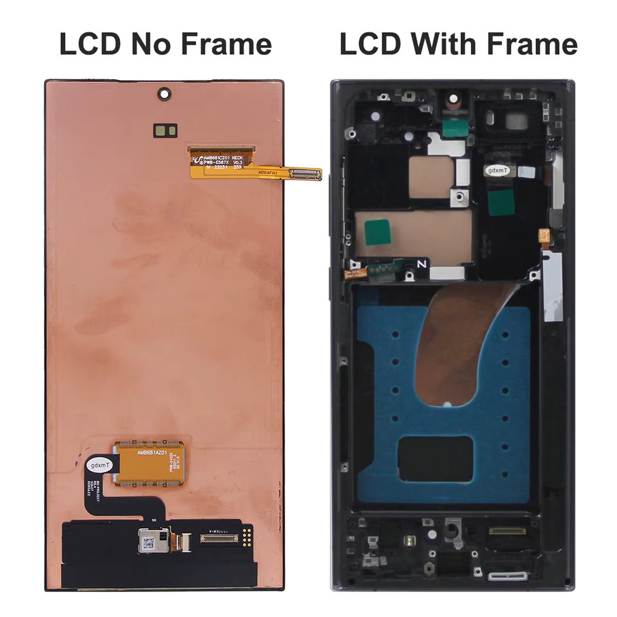 Samsung AMOLED Display mit Rahmen für S23 Ultra, LCD Digital Touchscreen G918 S918B in Purple - Bild 3
