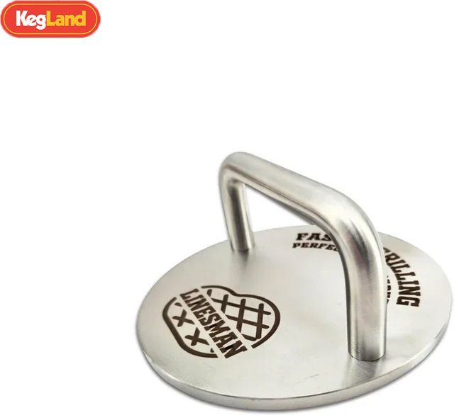 Kegland Hamburger-Fleischpresse aus Edelstahl in Silber, kreisförmige Fleischpresse für 1,5 kg Fleisch, antihaftbeschichtet - Bild 1