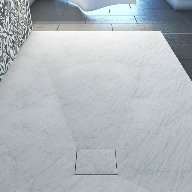 Aurlane Duschwanne Extraflach Stone Rechteck Weiß B: 140 cm, T: 90 cm - Bild 1