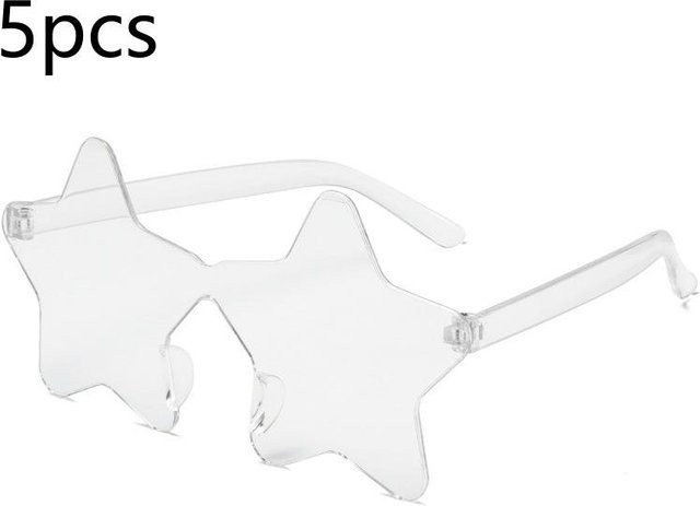 Yaye A8 Sonnenbrille, Sternen-Design, randlos, transparent, weiß, Unisex - Bild 1