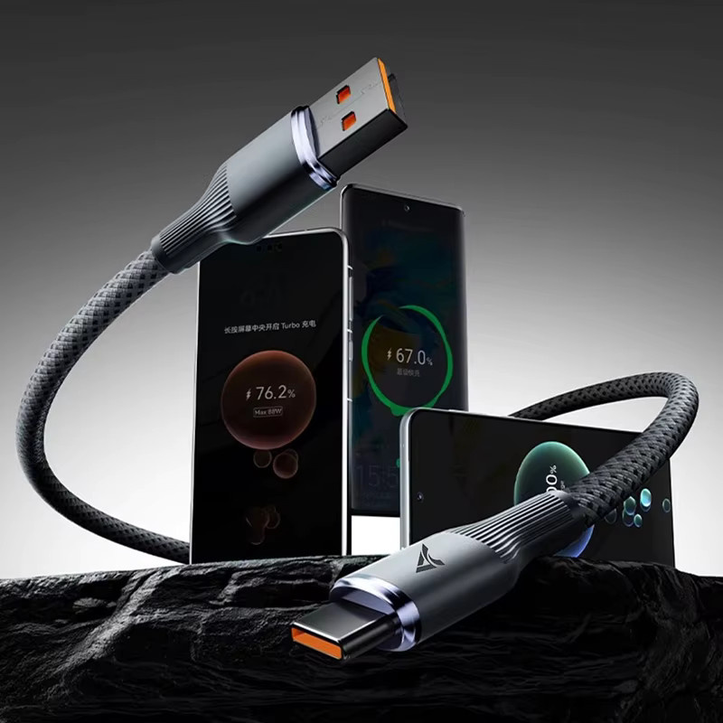 DIXSG USB Typ C Schnellladekabel 120W Geflochtenes Datenkabel Schwarz - Bild 5