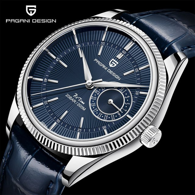 Pagani Design Armbanduhr, Quarz, Edelstahl, Leder, Saphirglas, 40 mm, Herren - Bild 1
