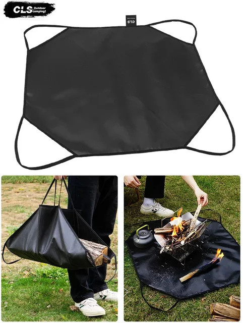 CLS Outdoor Camping Achteckige Hitzebeständige Grill-Isoliermatte mit Silikonbeschichtung in Schwarz inklusive Tasche - Bild 1
