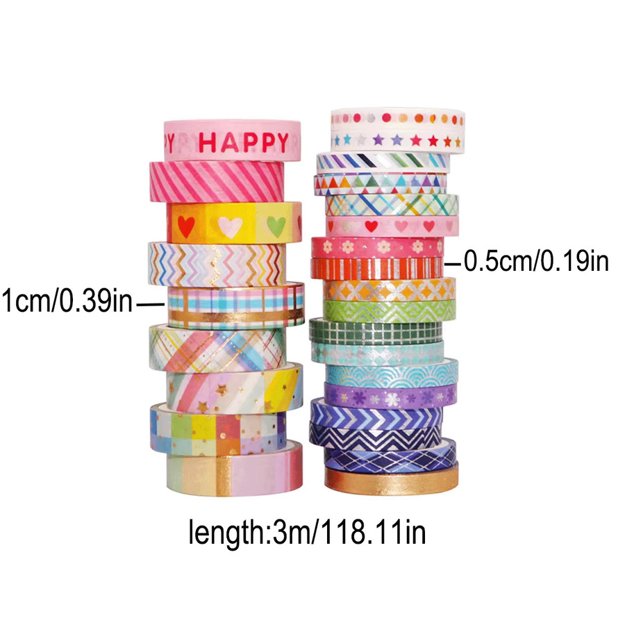 Retro-Folienprägungs- und Washi-Tape-Set in Multicolour für Scrapbooking und DIY-Dekorationen - Bild 1