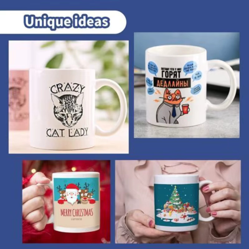 HTVRONT Sublimationsbecher aus Keramik, weiße Blanko Kaffeetassen für Kaffee und Tee, 11oz - Bild 4