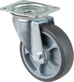 BS Transportrolle L400.B44.161 Lenkrolle mit Raddurchmesser 160 mm in Grau - Bild 1