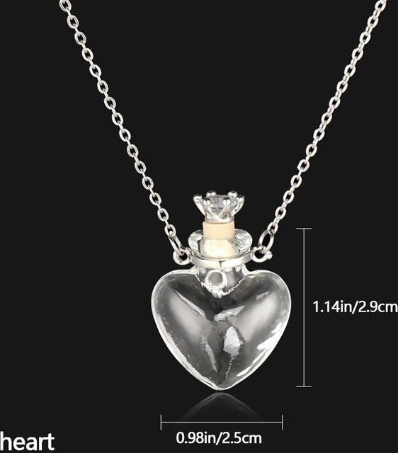 KAYOU Anhänger Halskette, Glasfläschchen, Edelstahl, Silber, Unisex - Bild 1