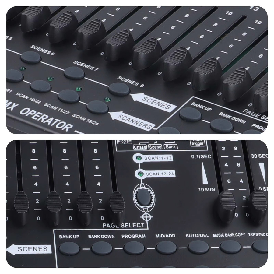 Nitehop DMX 512 Controller, 384-Kanal DMX und MIDI Konsole für Bühnenbeleuchtung in Schwarz - Bild 5