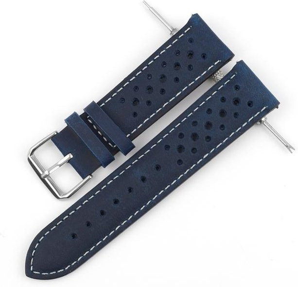Uhrenarmband Rindsleder, Ölwachs, Vintage, dunkelblau, Unisex - Bild 1