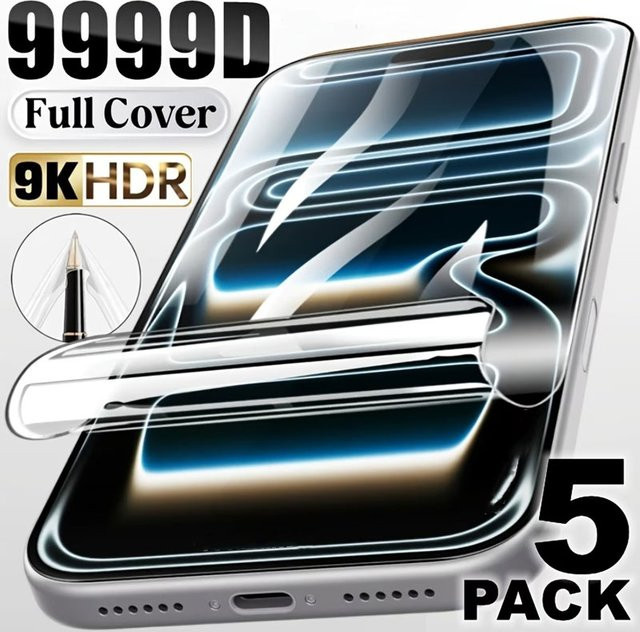 5 Stück Amour Brave Hydrogel-Displayschutzfolie für iPhone 17 Pro 16 15 14 13 12 Pro Max Plus und iPhone Air 17e 16E, transparent und weich - Bild 1