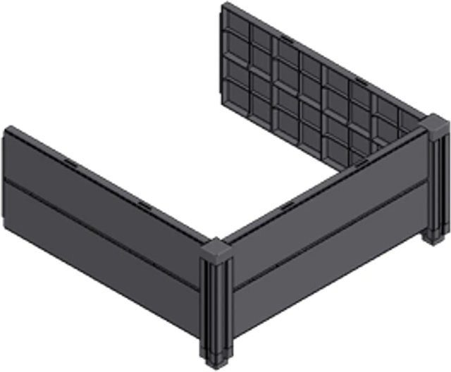 KHW Demeter Hochbeet Erweiterungsset aus Kunststoff, Anthrazit, B/T/H: 82 x 82 x 31 cm - Bild 1