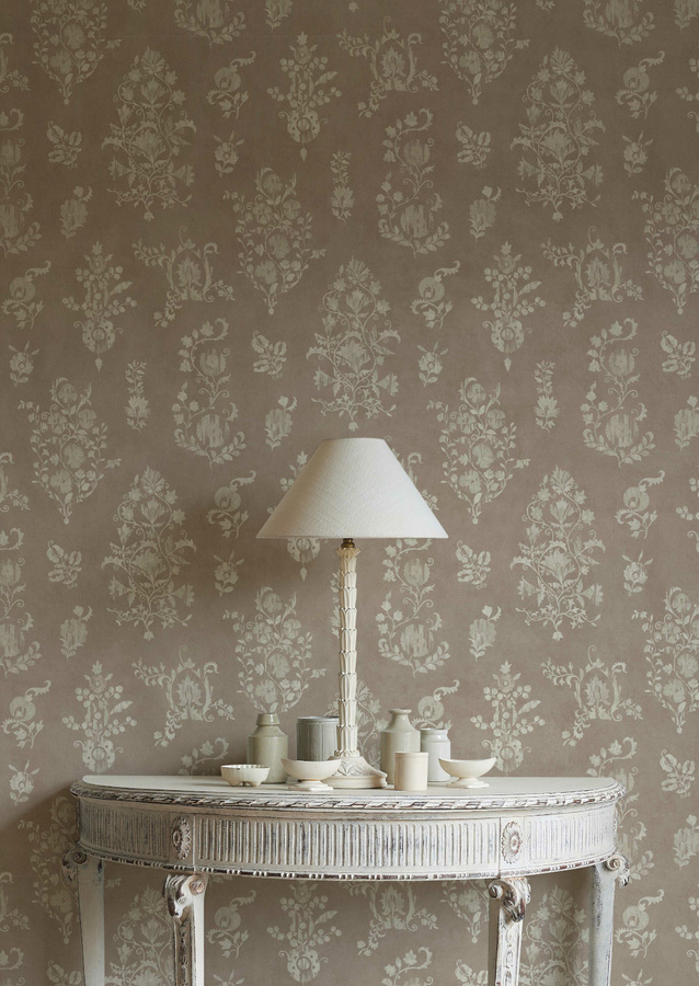 Lewis & Wood Tapete Sicilia Plaster in Beige mit floralem Vintage-Design und botanischem Muster - Bild 1