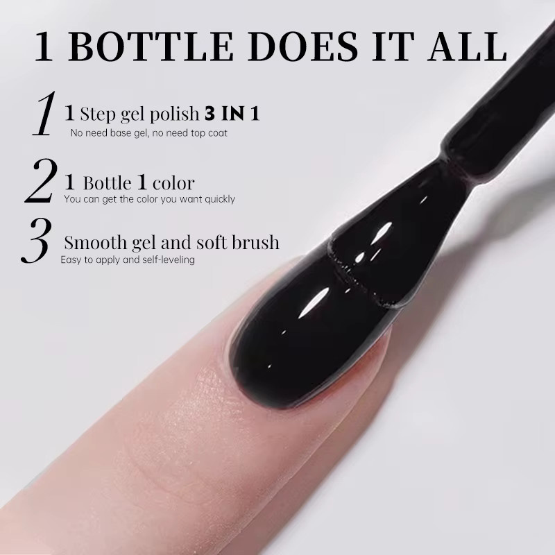 UR SUGAR Gel Nagellack, Schwarz Weiß, 15 ml, Glänzend - Bild 4