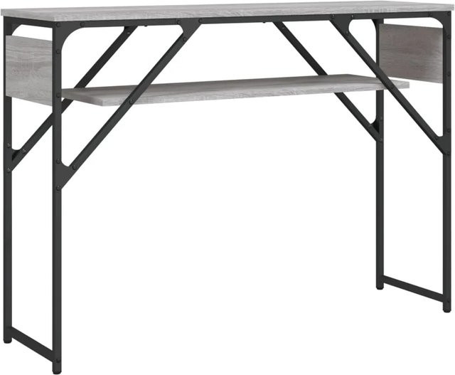 vidaXL Konsolentisch mit Ablage in Grau Sonoma aus Holzwerkstoff und Metall im industriellen Stil, B/T/H: 105 x 30 x 75 cm - Bild 1