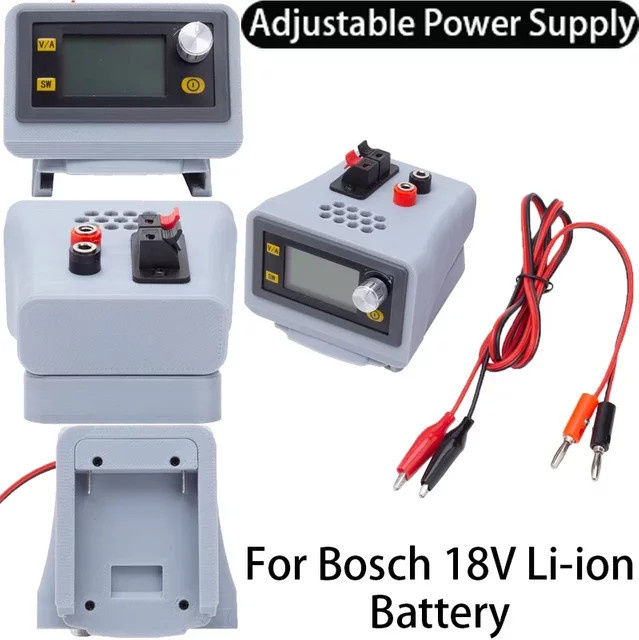 Bosch CNC-einstellbares Netzteil für 18 V Li-Ionen-Akkus, tragbarer Spannungsstabilisator mit DC-Regelung in Grau - Bild 1